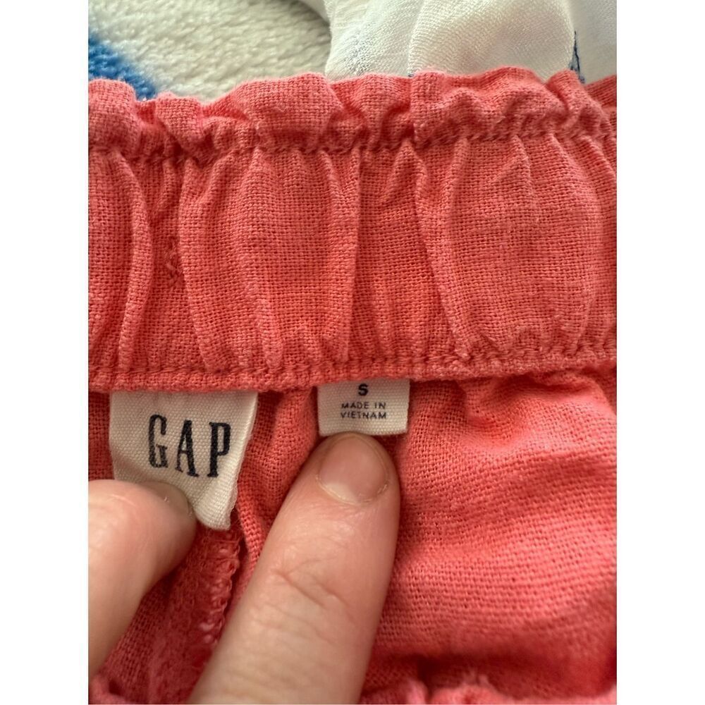 Gap Linen Drawstring Elastic Waist Shorts Coral S… - image 6